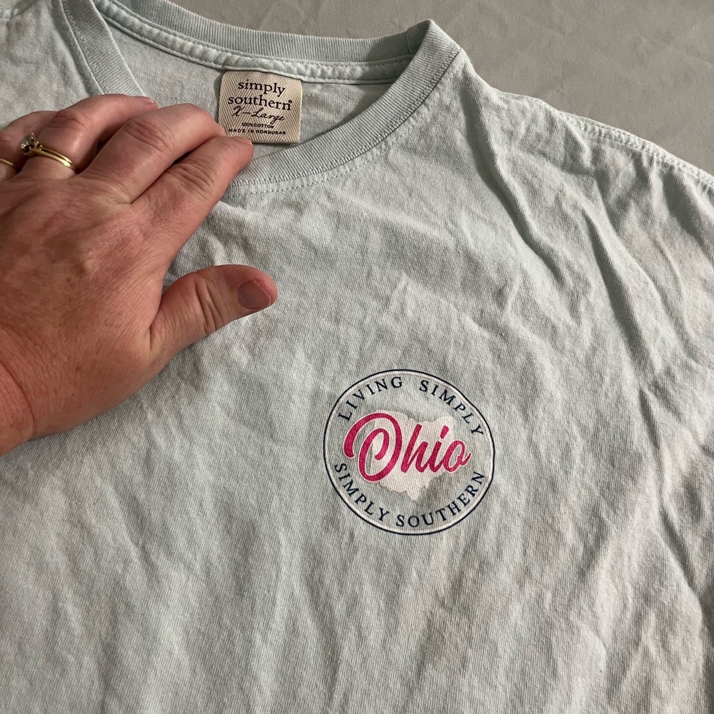 Simply Southern Ohio Graphic T-Shirt - Light Blue XL